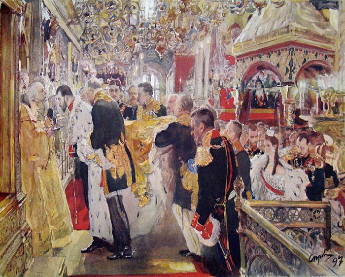 Valentin Serov Coronation of Tsar Nicholas II of Russia Norge oil painting art